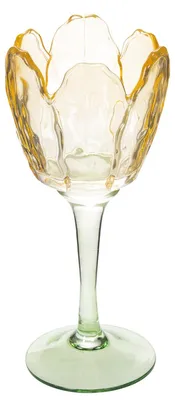 Produktbild von Eleganter Teelichthalter aus Glas mit Blütenmotiv für stilvolle Dekoration