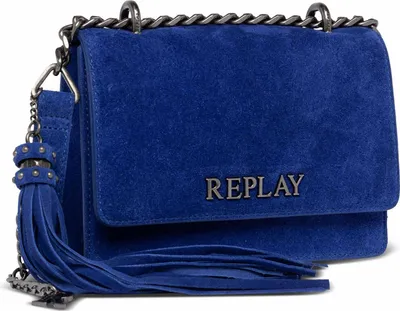 Produktbild von REPLAY Leder Umhängetasche Crossbody Bag Blue China blau
