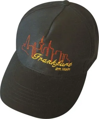 Produktbild von Baseballcap mit Einstickung - Skyline Frankfurt - 68000 schwarz