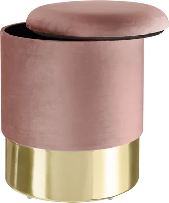 Immagine prodotto di pouf Sarina di tectake® con vano portaoggetti in look velluto