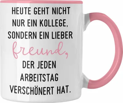 Produktbild von Trendation - Jobwechsel Geschenk Kollege Schöner Spruch Abschied Bester Kollege Abschiedsgeschenk (Rosa)