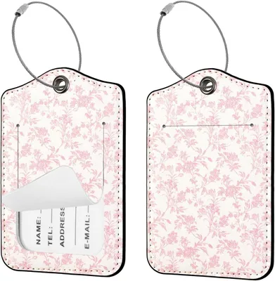 Produktbild von Bagagelabels Blumenmuster, Kunstleder, wasserfest, robust, Reisegepäck
