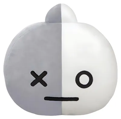 Produktbild von Line Friends BT21, 32 cm Kuscheltier Modell VAN Gesicht aus Polyester ultraweich, Weiß / Grau