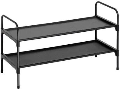 Productafbeelding van Unyqoos® schoenenrek, 2 etages, ruimtebesparend, metalen frame en onderhoudsvriendelijke vliesbekleding, 70 x 30 x 41,4 cm, geschikt voor 8-10 paar schoenen