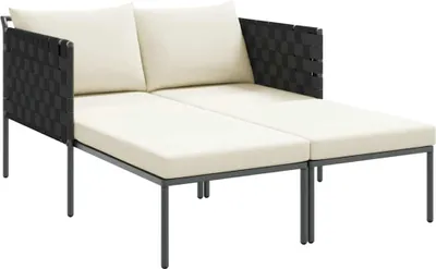 Zdjęcie produktu dla vidaXL Leżak z poduszką antracytowy 115 x 153 x 69,5 cm stalowy