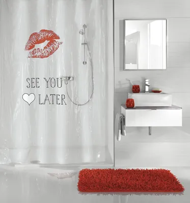 Produktbild von Kleine Wolke 5220462305 Duschvorhang See You 180 x 200 cm, rot