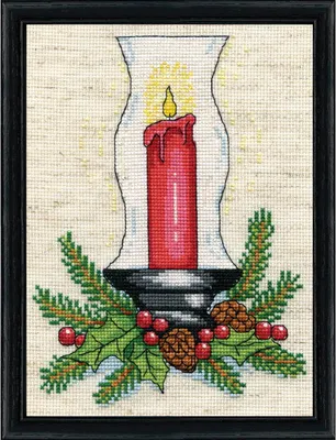 Produktbild von Design Works Kreuzstich Stickpackung "Kerze", Zählmuster, 13x18cm