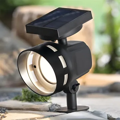 Produktbild von LED Solar Spot Solarstrahler für Außen, Gartenstrahler, Solarlampe, Gartenleuchte warmweiß mit Erdspieß