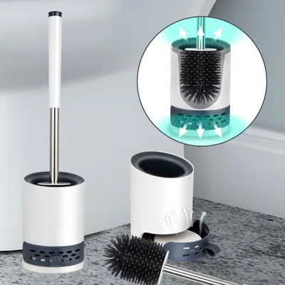 Produktbild von Fiqops Silikon Toilettenbürste 2 in 1 Wandmontage Steril WC Bürste WC Toilettenbürste