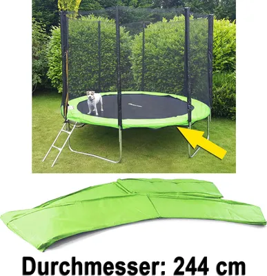 Obrázek produktu pro Ochranný kryt okrajů trampolíny pro pružiny 244 CM Světle zelený