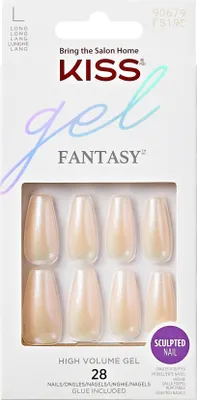 Image de KISS | Ongles artificiels FS19C - Longs - Lipstick - Gel Fantasy avec gloss - Manucure rapide et facile