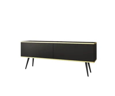 Produktbild von TV-Schrank laminierte Platte, 135 Breite, Schwarz, 135 cm x 53 cm x 32 cm, Push-to-Open-Funktion