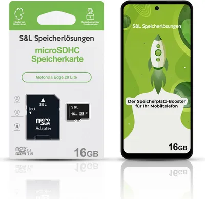 Produktbild von microSD Speicherkarte S&L für Motorola Edge 20 Lite - Speicherkapazität: 16 GB