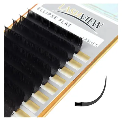 Image de Extensions de cils Ellipse, plates, 0,15 mm, courbure C, 9 mm, semi-permanentes