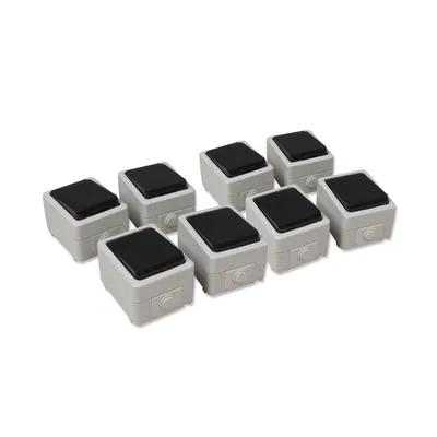 Produktbild von 8-teiliges Feuchtraum-Set McPower "Taff Starter", grau, IP44