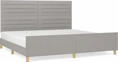 Produktbild von vidaXL Bettgestell ohne Matratze Hellgrau 200x200 cm Stoff