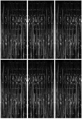 Produktbild von 6x Lametta Vorhang - schwarz - 91x244 cm