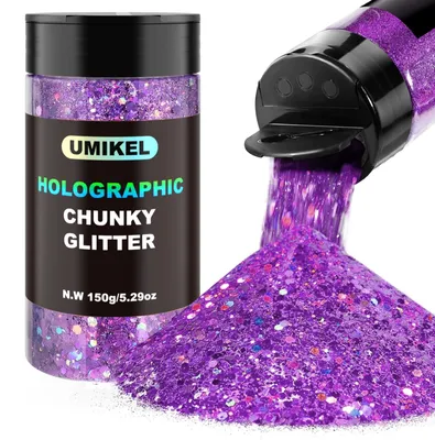Holografischer Glitzer 150 g, lila, für Körper & Basteln