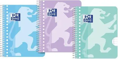 Image de Oxford - Bloc-notes scolaire A5+ Ligne 17 trous 160 pages 80 g Pastel assorti 3 pièces