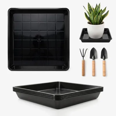 Immagine prodotto di Set di 4 sottovasi quadrati, 41 cm, colore nero