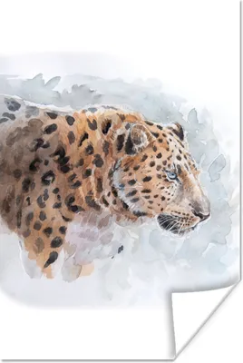 Produktbild von MuchoWow® Poster Leopard - Aquarell - Tiere 40x60 cm - Plakate für die Wand - Poster Babyzimmer