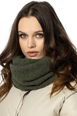 Obrázek produktu pro Vivisence Dámská zimní smyčka Šála z módní útulné hřejivé příze Studené zimní dny Dámské elegantní melanžový vzor Dekorativní a sportovní oblečení Zimní podzim, zelená melanž, jedna velikost