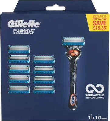 Zdjęcie produktu dla Maszynka do golenia Gillette Fusion Proglide5 + 10 ostrzy zapasowych