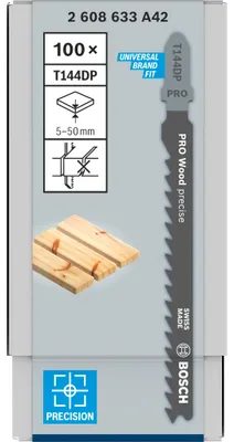 Image de PRO Wood precise T144DP Lame de scie sauteuse, 100 mm, 100 pcs.