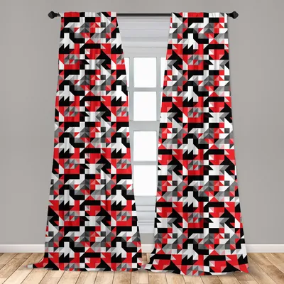 Immagine prodotto di Abakuhaus, tende per finestre, motivo a metà triangolo, set da 2 pannelli, 150 x 175 cm