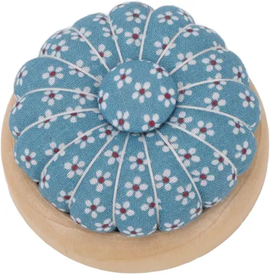 Productafbeelding van Prikkussen Houten Basis - Naaldenkussen Rond - Naaien en Knutselen - Veilige Opbergplaats - 6.8 x 6.8 x 3 cm