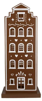 Immagine prodotto di Clayre & Eef Casa di pan di zenzero con LED 31x16x75 cm Metallo marrone
