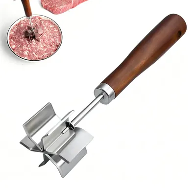 Obrázek produktu pro Ruční mlýnek na maso a lis na brambory, nerezová ocel, dřevo