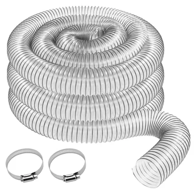 PVC-Staubabsaugschlauch 50 mm, 5 m, transparent, für Staubsammler