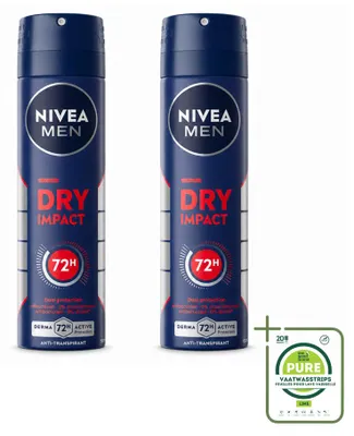 Produktbild von 2 x NIVEA MEN Deodorant Spray Dry Impact 150 ml - Großpackung - 2 Stücke