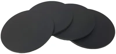 Runde Lederuntersetzer 10 cm, Schwarz, 4 Stück