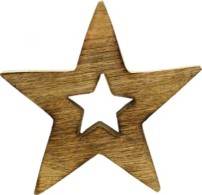 Produktbild von Holzstern Dekofigur Weihnachtsstern für Tisch- und Adventsdekoration
