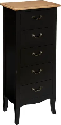 Zdjęcie produktu dla Atmosphera | Komoda - Czarna - 5 szuflad - Elegancja i funkcjonalność - Dekoracyjny akcent - Kredens do salonu