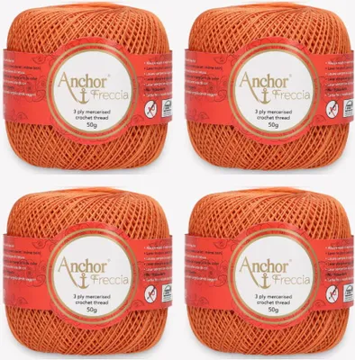 Produktbild von 4x Anchor Freccia 12 – Feines Baumwollgarn für filigranes Häkeln (Color 01003)