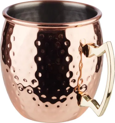 Produktbild von APS 93311 Becher MOSCOW MULE, Ø 9 cm, Höhe 10 cm, 0,5 Liter, Edelstahl, Kupfer-Look, gehämmerte Oberfläche, hochglanzpoliert
