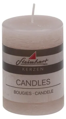 Produktbild von Stumpenkerze "Raureif" Taupe 80/58 mm
