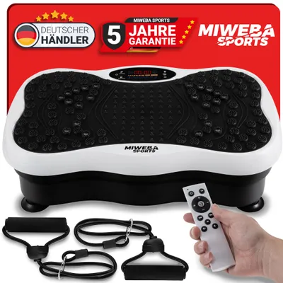 Produktbild von Miweba Sports Vibrationsplatte MV150 | Vibroplatte - LCD Vibrotrainer - Trainingsgerät - bis 150 kg - 120 Intensitätsstufen - Fernbedienung (Weiß)