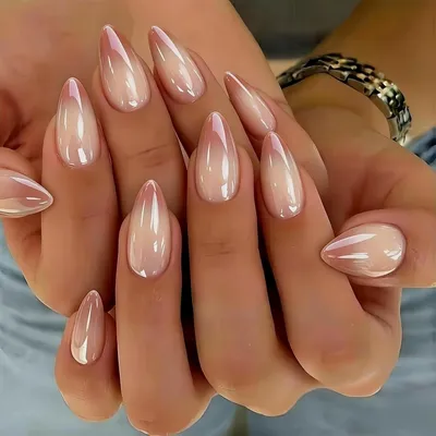 Image de Ongles factices dégradé violet pailleté, lot de 24 pièces