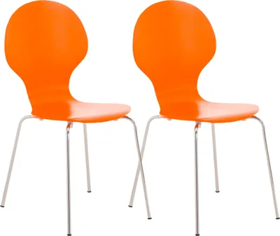Produktbild von 2er Set Besucherstuhl HLO-CP80 orange