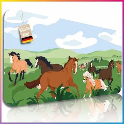 Produktbild von Schreibtischunterlage: Pferde; Größe: 70 x 40 cm