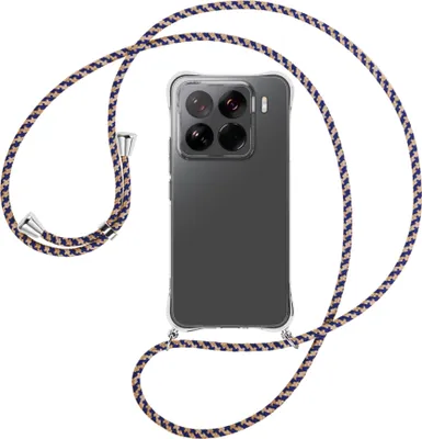 Produktbild von Handykette Backcover-Schutzhülle mit Band (Metall silberfarben) für Xiaomi 15 Pro 5G - blau+beige