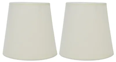 Image de Lot de 2 abat-jours d'intérieur de style européen en tissu pour lustres, lampes de table et lampadaires E14 PX17 Beige