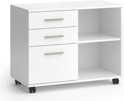 Vicco Delf rolovací kontajner, 80 x 40 cm s 3 zásuvkami, biely