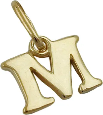 Immagine prodotto di Ciondolo 7x8mm lettera M lucida in oro 9ct GOLD 7x8mm