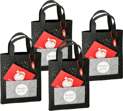 Produktbild von Filztasche Weihnachten - KLEINIGKEIT FÜR DICH - Geschenk Tasche im 4er Set