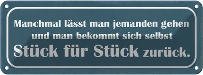 Produktbild von vianmo Blechschild 10x27 cm manchmal lässt jemanden gehen Dekoration Spruch Zitat